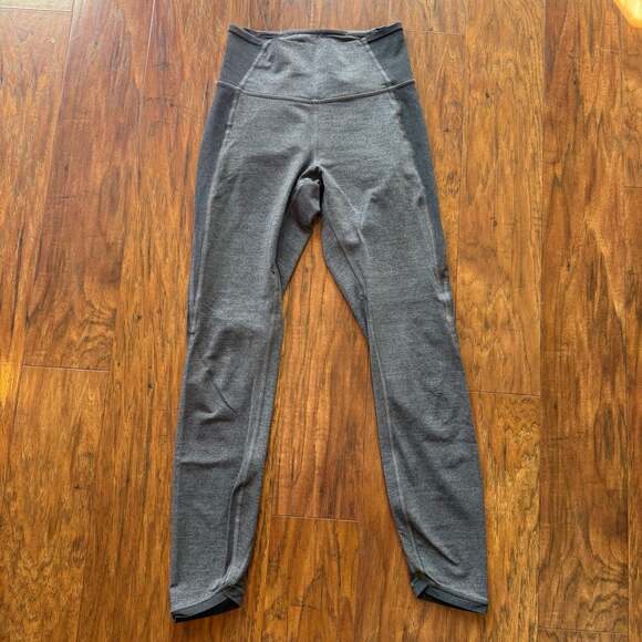 Lululemon Pants - Lululemon Zone In Tight Leggings Grey Heather High Rise Compression Seamless S 4